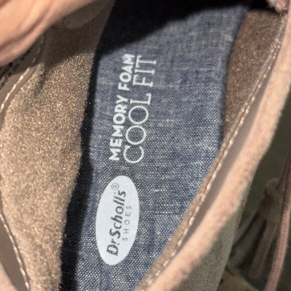 Dr Scholls Boots Womens 8W MED Dakota Wedge Ankle Booties Brown Fabric Lace Up - Picture 12 of 15